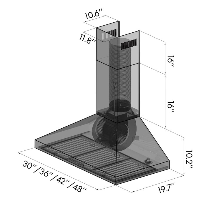 ZLINE Kitchen and Bath 400 CFM Ducted Wall Mount Range Hood in